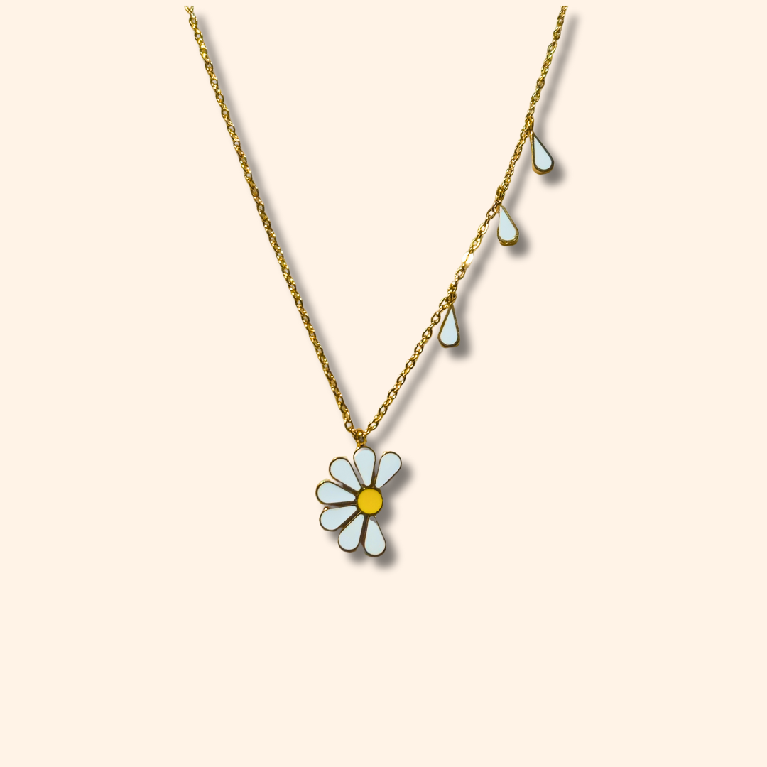 Stainless steel Daisy Necklace from Roots Jewellery.