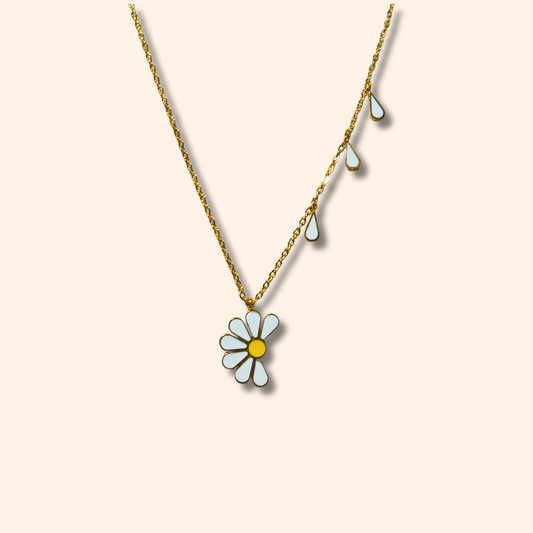 Stainless steel Daisy Necklace from Roots Jewellery.